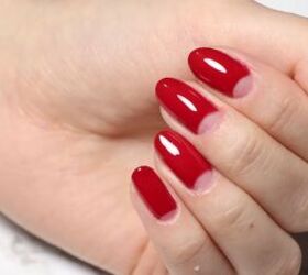 How To Do Glam Dita Von Teese Nails With A Red Half Moon Manicure Upstyle