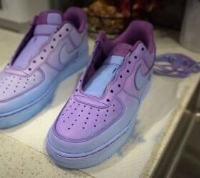 how to make cool diy ombre sneakers using the dip dye method, Ombre dip dye sneakers