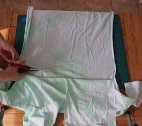 how to make a wrap top out of a t shirt in 5 simple steps, Cutting out the back of the top