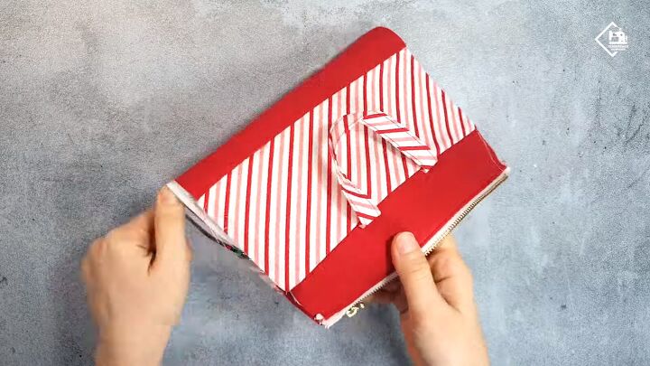 how to make a cute diy box bag that looks like a mini caramel, Turning the bag right sides out