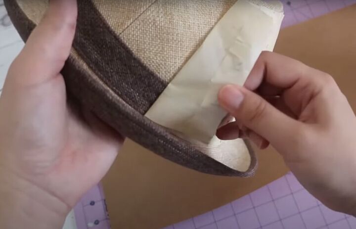 how to copy a hat pattern from an existing hat using masking tape, Carefully removing the masking tape