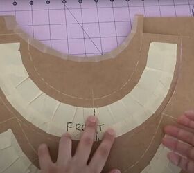 how to copy a hat pattern from an existing hat using masking tape, Making the DIY hat pattern