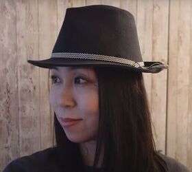 how to copy a hat pattern from an existing hat using masking tape, DIY fedora hat