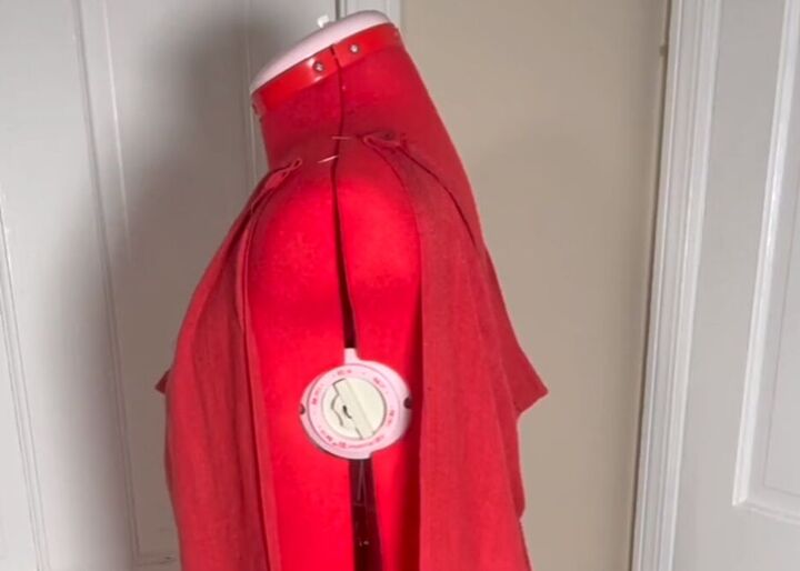 how to quickly easily turn a scarf into a dress, Pinning and sewing the side seams