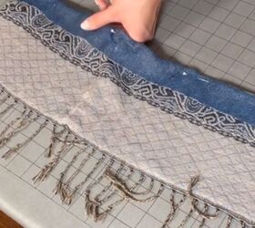 how to sew a scarf into a top that s perfect for the summer, Folding and pinning the top edge