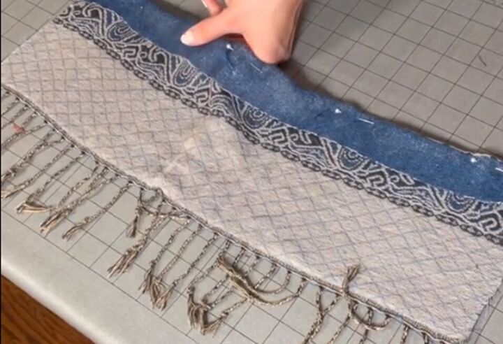how to sew a scarf into a top that s perfect for the summer, Folding and pinning the top edge