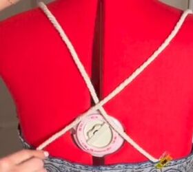 how to sew a scarf into a top that s perfect for the summer, Pinning the shoulder staps
