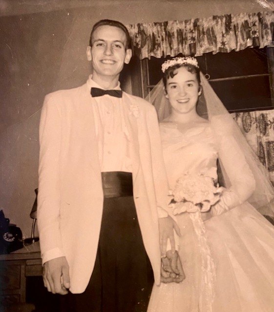 romantic purse, Dad and Mom on their Wedding Day