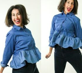 How to Wear a Ruffle Denim Shirt 3 Ways | Upstyle
