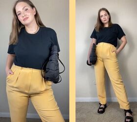 4 not so basic summer outfit ideas to refresh your look this season, Yellow pants and black t shirt outfit