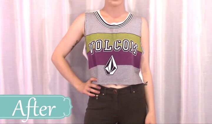 how to cut t shirts into tank tops halter tops in a few easy steps, How to cut a t shirt into a tank top