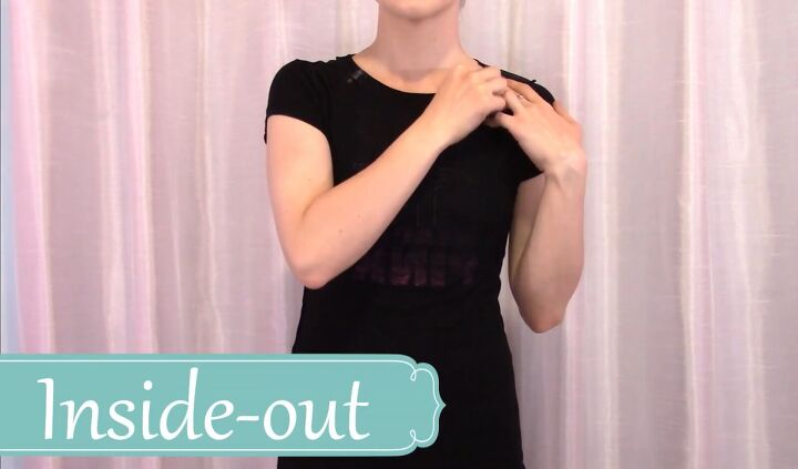how to cut t shirts into tank tops halter tops in a few easy steps, Marking the collarbone area