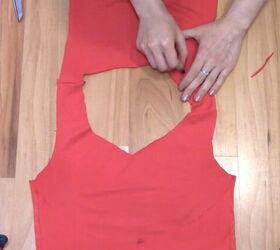 how to cut t shirts into tank tops halter tops in a few easy steps, Marking where the straps go