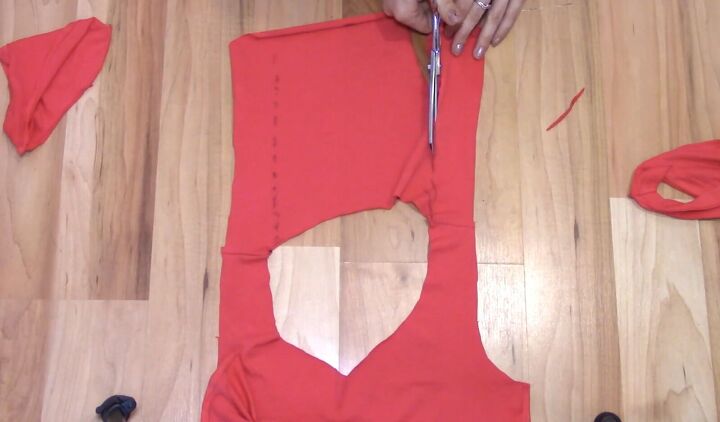 how to cut t shirts into tank tops halter tops in a few easy steps, Cutting the straps