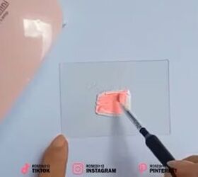 how to make a diy nail art ring palette out of gel nail polish, Applying a gel color to the base coat