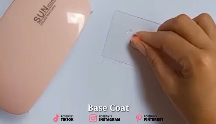 how to make a diy nail art ring palette out of gel nail polish, Sticking the ring to the palette