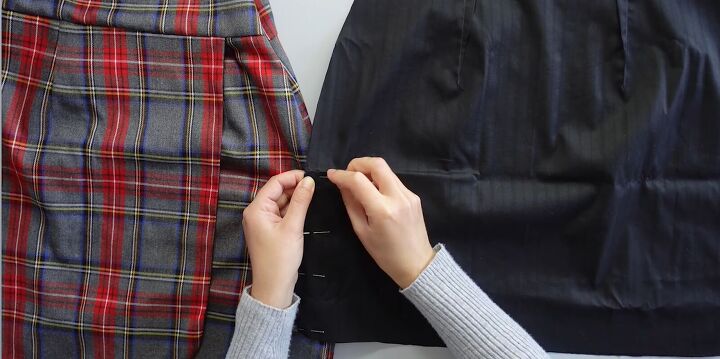 how to sew a skirt for beginners using the free juniper skirt pattern, Attaching the lining to the skirt