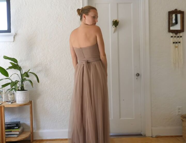 16 bridesmaid multiway dress styles using 1 birdy grey dress, Bridesmaid dress with a simple knot