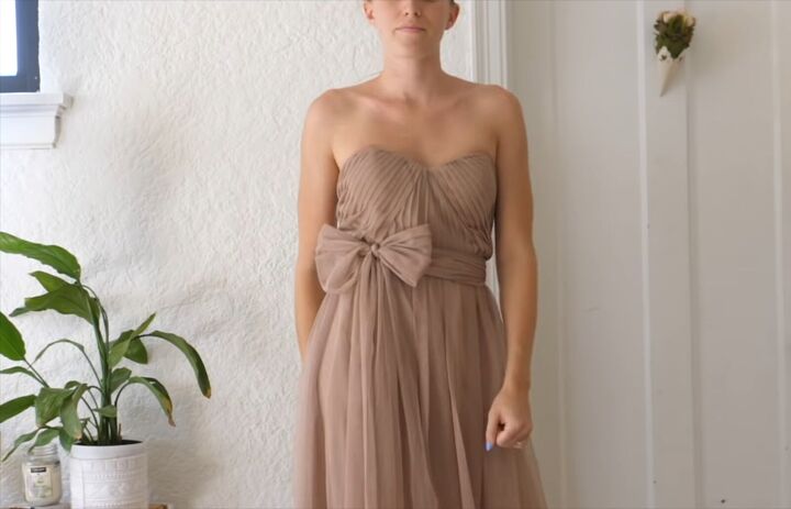 16 bridesmaid multiway dress styles using 1 birdy grey dress, Bridesmaid dress with a front bow
