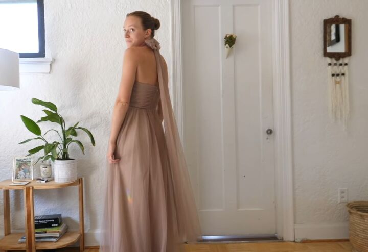 16 bridesmaid multiway dress styles using 1 birdy grey dress, Bridesmaid dress with a halter bow