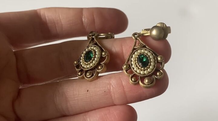 how to upcycle vintage clip on earrings into wearable pieces