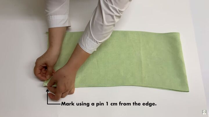 need a cute top for summer try this easy shirred top diy tutorial, Pinning and marking the fabric