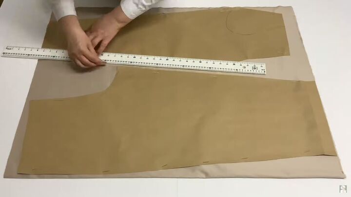 how to sew paperbag waist pants with pockets using a free pattern, Tracing around the pants pattern pieces