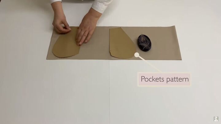 how to sew paperbag waist pants with pockets using a free pattern, Tracing the pants pocket pieces
