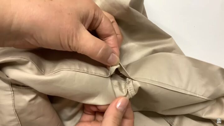 how to sew paperbag waist pants with pockets using a free pattern, Leaving a gap at the end