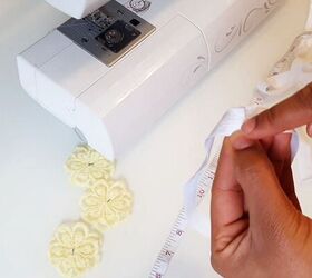 4 quick easy scrap fabric ideas for cute hair accessories, Stitching the ends together