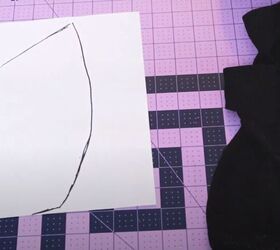 how to convert a old men s party shirt into a feminine diy blouse, Tracing the shirt s armhole
