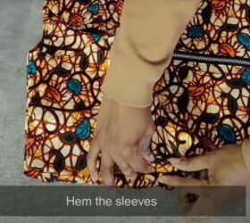 how to make a cute diy kimono dress that you can wear 2 ways, Hemming the sleeves