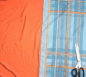 how to make a cute tunic out of an old bedsheet a scarf, Cutting the bedsheet to size