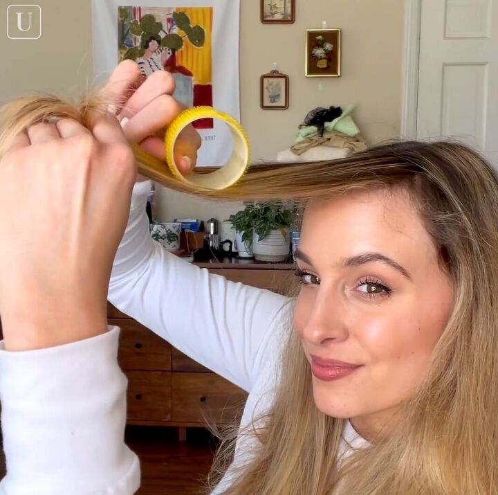how to use velcro hair rollers to get voluminous bouncy curls, How to use hair rollers