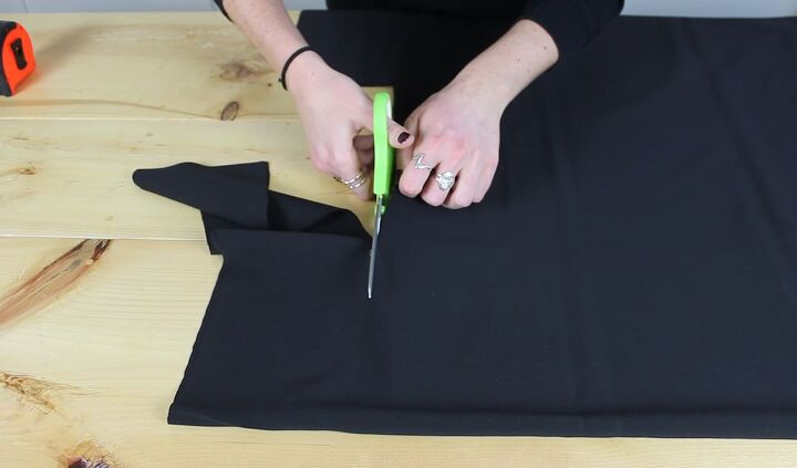 how to make a suspender skirt easily out of any old skirt, Cutting straps for the DIY suspender skirt