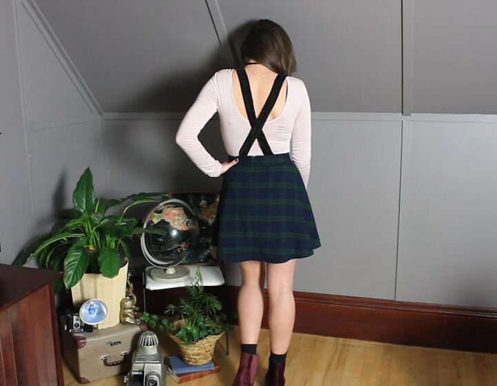 how to make a suspender skirt easily out of any old skirt, DIY suspender skirt