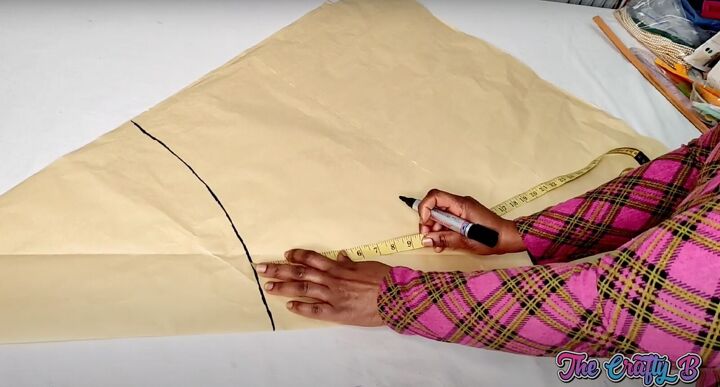 how to make a dress with a flattering quarter circle skirt, Measuring the length