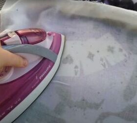 diy spray painted clothing how to spray paint your clothes, Setting the fabric paint with an iron