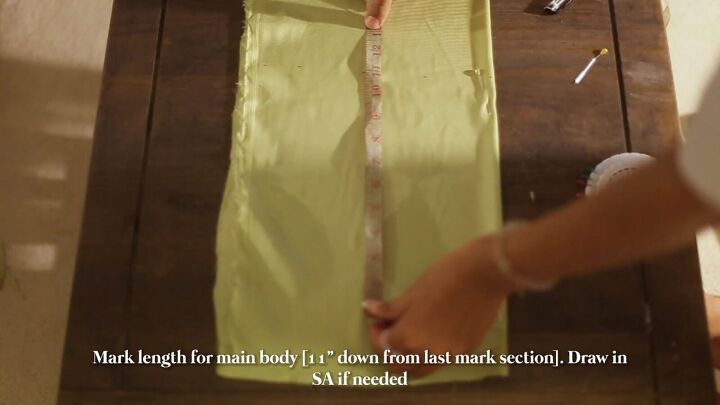 how to sew a cowl neck top that s essential for your summer wardrobe, Marking the length of the body