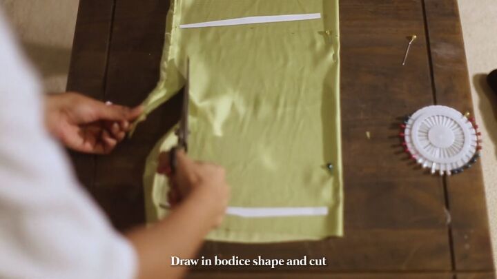 how to sew a cowl neck top that s essential for your summer wardrobe, Cutting out the bodice