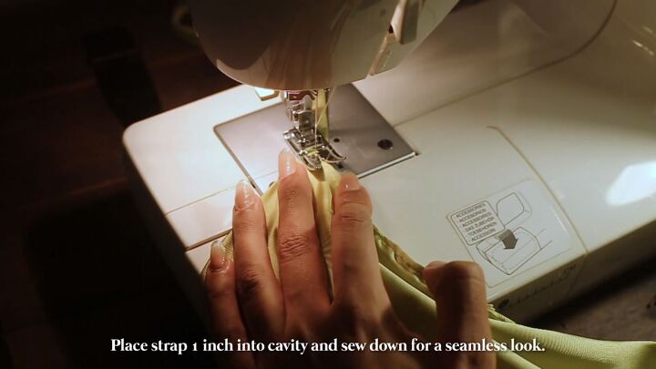 how to sew a cowl neck top that s essential for your summer wardrobe, Sewing the straps in place