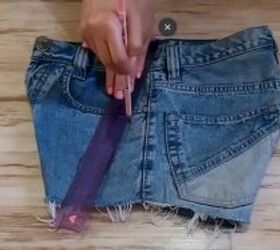 how to make diy lace up shorts without eyelets in just 10 minutes, Drawing a triangle with a ruler
