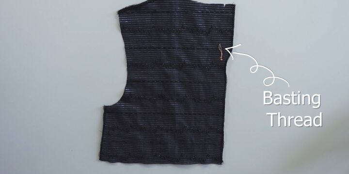 how to sew a cute diy babydoll dress using a pattern, Sewing the back of the babydoll dres