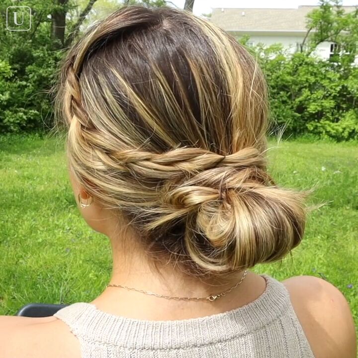 4 easy braided updos to keep your hair out of your face this summer, Braided updo