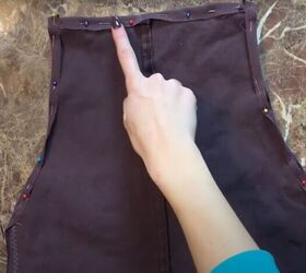 how to easily make a cute diy overall dress out of old pants, How to make overalls out of pants