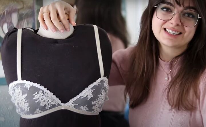 how to make a delicate bralette out of leftover bridal lace, How to make a bralette out of lace