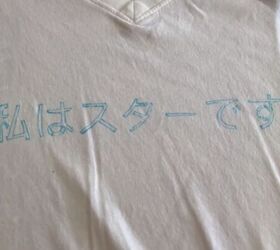 how to embroider a t shirt with a quote in 3 simple steps, Using the stencil to write out the quote