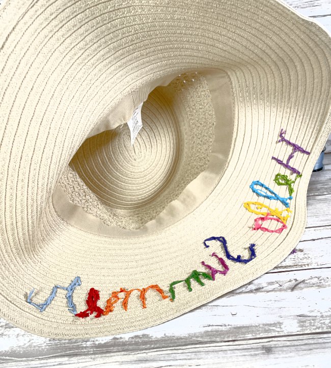 diy embroidered sun hat for summer