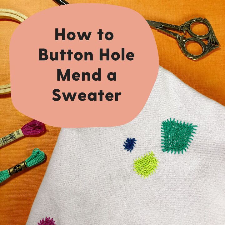 how to button hole mend a sweater