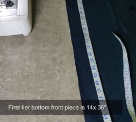 how to make a cute diy backless dress that s perfect for summer, Measuring fabric for the skirt tiers